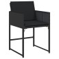 vidaXL Set da Pranzo da Giardino 9 pz con Cuscini Nero in Polyrattan vidaXL Set da Pranzo da Giardino 9 pz con Cuscini Nero in Polyrattan