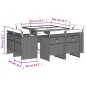 vidaXL Set da Pranzo da Giardino 9 pz con Cuscini in Polyrattan Grigio vidaXL Set da Pranzo da Giardino 9 pz con Cuscini in Polyrattan Grigio