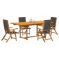 vidaXL Set Pranzo da Giardino 5pz Legno Massello di Acacia e Textilene vidaXL Set Pranzo da Giardino 5pz Legno Massello di Acacia e Textilene