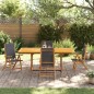 vidaXL Set Pranzo da Giardino 5pz Legno Massello di Acacia e Textilene vidaXL Set Pranzo da Giardino 5pz Legno Massello di Acacia e Textilene