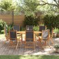 vidaXL Set Pranzo da Giardino 9pz Legno Massello di Acacia e Textilene vidaXL Set Pranzo da Giardino 9pz Legno Massello di Acacia e Textilene