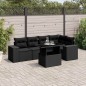 vidaXL Set Divano da Giardino 6 pz con Cuscini Nero in Polyrattan vidaXL Set Divano da Giardino 6 pz con Cuscini Nero in Polyrattan