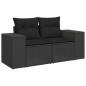 vidaXL Set Divano da Giardino 6 pz con Cuscini Nero in Polyrattan vidaXL Set Divano da Giardino 6 pz con Cuscini Nero in Polyrattan