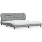 vidaXL Letto con Materasso Grigio Chiaro 200x200 cm in Tessuto vidaXL Letto con Materasso Grigio Chiaro 200x200 cm in Tessuto