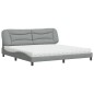 vidaXL Letto con Materasso Grigio Chiaro 200x200 cm in Tessuto vidaXL Letto con Materasso Grigio Chiaro 200x200 cm in Tessuto