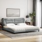 vidaXL Letto con Materasso Grigio Chiaro 200x200 cm in Tessuto vidaXL Letto con Materasso Grigio Chiaro 200x200 cm in Tessuto