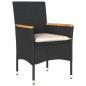 vidaXL Set Pranzo da Giardino 7 pz Nero con Cuscini Polyrattan Acacia vidaXL Set Pranzo da Giardino 7 pz Nero con Cuscini Polyrattan Acacia