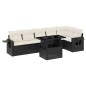 vidaXL Set Divani da Giardino con Cuscini 7pz Nero Polyrattan vidaXL Set Divani da Giardino con Cuscini 7pz Nero Polyrattan