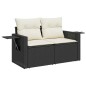vidaXL Set Divani da Giardino con Cuscini 7pz Nero Polyrattan vidaXL Set Divani da Giardino con Cuscini 7pz Nero Polyrattan