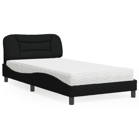 vidaXL Letto con Materasso Nero 100x200 cm in Tessuto