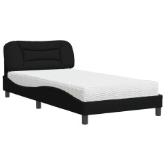 vidaXL Letto con Materasso Nero 100x200 cm in Tessuto