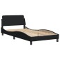 vidaXL Letto con Materasso Nero 100x200 cm in Tessuto vidaXL Letto con Materasso Nero 100x200 cm in Tessuto