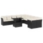 vidaXL Set Divani da Giardino 11 pz con Cuscini in Polyrattan Nero vidaXL Set Divani da Giardino 11 pz con Cuscini in Polyrattan Nero