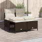 vidaXL Set Divano da Giardino 4 pz con Cuscini Marrone in Polyrattan vidaXL Set Divano da Giardino 4 pz con Cuscini Marrone in Polyrattan