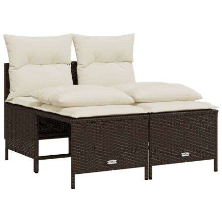 vidaXL Set Divano da Giardino 4 pz con Cuscini Marrone in Polyrattan