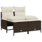 vidaXL Set Divano da Giardino 4 pz con Cuscini Marrone in Polyrattan vidaXL Set Divano da Giardino 4 pz con Cuscini Marrone in Polyrattan