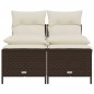 vidaXL Set Divano da Giardino 4 pz con Cuscini Marrone in Polyrattan vidaXL Set Divano da Giardino 4 pz con Cuscini Marrone in Polyrattan
