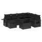 vidaXL Set Divani da Giardino con Cuscini 8 pz Nero in Polyrattan vidaXL Set Divani da Giardino con Cuscini 8 pz Nero in Polyrattan