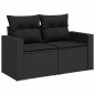 vidaXL Set Divano da Giardino 6 pz con Cuscini Nero in Polyrattan vidaXL Set Divano da Giardino 6 pz con Cuscini Nero in Polyrattan