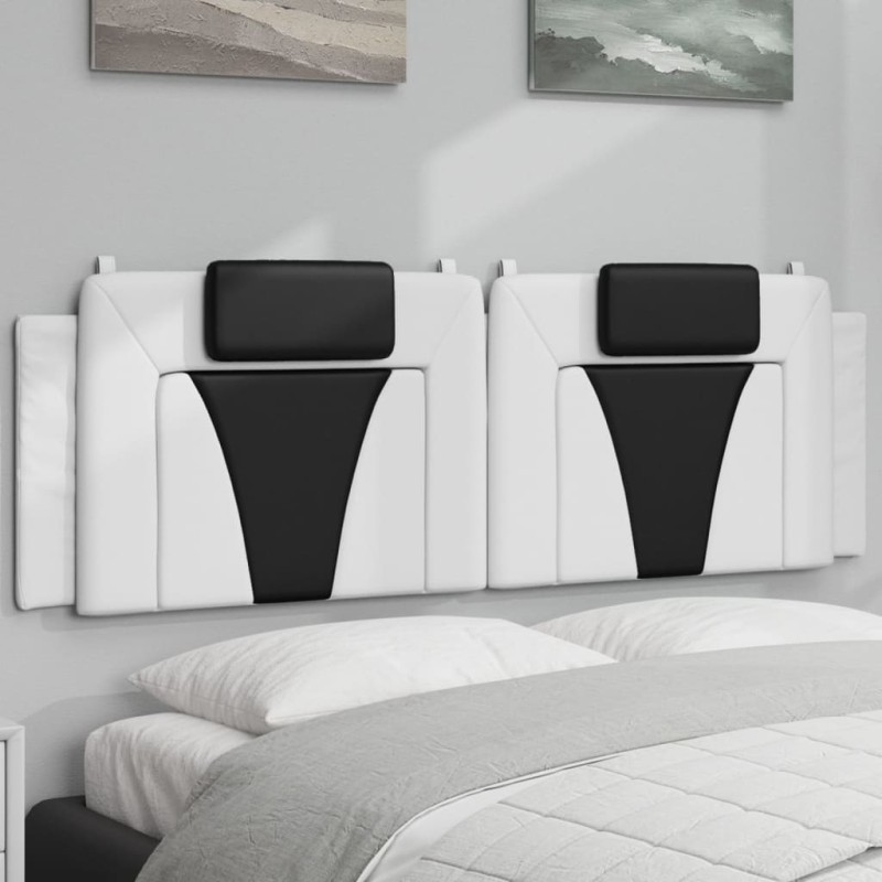 vidaXL Cuscino Testiera Bianco e Nero 160 cm in Similpelle vidaXL Cuscino Testiera Bianco e Nero 160 cm in Similpelle