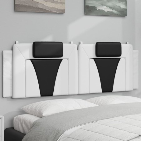 vidaXL Cuscino Testiera Bianco e Nero 160 cm in Similpelle