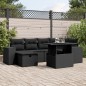 vidaXL Set Divani da Giardino con Cuscini 7pz Nero Polyrattan vidaXL Set Divani da Giardino con Cuscini 7pz Nero Polyrattan