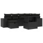 vidaXL Set Divani da Giardino con Cuscini 7pz Nero Polyrattan vidaXL Set Divani da Giardino con Cuscini 7pz Nero Polyrattan