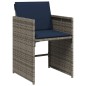 vidaXL Set da Pranzo da Giardino 7 pz con Cuscini in Polyrattan Grigio vidaXL Set da Pranzo da Giardino 7 pz con Cuscini in Polyrattan Grigio