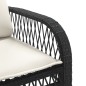 vidaXL Set Divani da Giardino 4 pz con Cuscini Nero in Polyrattan vidaXL Set Divani da Giardino 4 pz con Cuscini Nero in Polyrattan