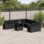 vidaXL Set Divani da Giardino 11 pz con Cuscini in Polyrattan Nero vidaXL Set Divani da Giardino 11 pz con Cuscini in Polyrattan Nero