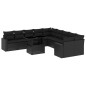 vidaXL Set Divani da Giardino 11 pz con Cuscini in Polyrattan Nero vidaXL Set Divani da Giardino 11 pz con Cuscini in Polyrattan Nero