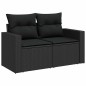 vidaXL Set Divani da Giardino 11 pz con Cuscini in Polyrattan Nero vidaXL Set Divani da Giardino 11 pz con Cuscini in Polyrattan Nero