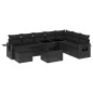 vidaXL Set Divani da Giardino con Cuscini 8 pz Nero in Polyrattan vidaXL Set Divani da Giardino con Cuscini 8 pz Nero in Polyrattan