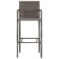 vidaXL Set Bar da Giardino 7 pz Grigio in Legno Acacia e Polyrattan vidaXL Set Bar da Giardino 7 pz Grigio in Legno Acacia e Polyrattan