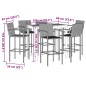 vidaXL Set Bar da Giardino 7 pz Grigio in Legno Acacia e Polyrattan vidaXL Set Bar da Giardino 7 pz Grigio in Legno Acacia e Polyrattan