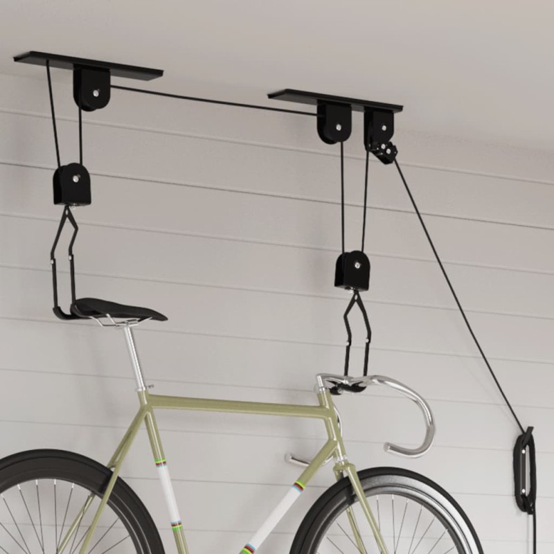 vidaXL Sollevatori per Bici con Supporto a Soffitto 2 pz 20 kg