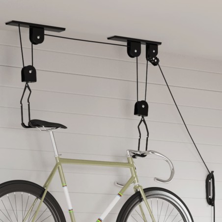 vidaXL Sollevatori per Bici con Supporto a Soffitto 2 pz 20 kg