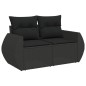 vidaXL Set Divani da Giardino con Cuscini 8 pz Nero in Polyrattan vidaXL Set Divani da Giardino con Cuscini 8 pz Nero in Polyrattan