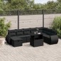 vidaXL Set Divani da Giardino 9 pz con Cuscini Nero in Polyrattan vidaXL Set Divani da Giardino 9 pz con Cuscini Nero in Polyrattan