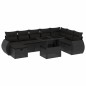vidaXL Set Divani da Giardino 9 pz con Cuscini Nero in Polyrattan vidaXL Set Divani da Giardino 9 pz con Cuscini Nero in Polyrattan