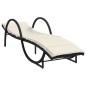 vidaXL Lettini Prendisole 2 pz con Tavolino Nero in Polyrattan