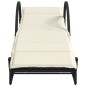 vidaXL Lettini Prendisole 2 pz con Tavolino Nero in Polyrattan