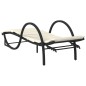 vidaXL Lettini Prendisole 2 pz con Tavolino Nero in Polyrattan