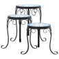 vidaXL Supporti per Piante 3 pz Blu e Bianco in Ceramica vidaXL Supporti per Piante 3 pz Blu e Bianco in Ceramica
