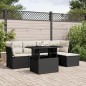 vidaXL Set Divano da Giardino 6 pz con Cuscini Nero in Polyrattan vidaXL Set Divano da Giardino 6 pz con Cuscini Nero in Polyrattan
