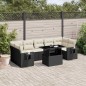 vidaXL Set Divani da Giardino con Cuscini 8 pz Nero in Polyrattan