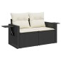vidaXL Set Divani da Giardino con Cuscini 8 pz Nero in Polyrattan