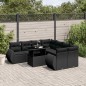 vidaXL Set Divani da Giardino 9 pz con Cuscini Nero in Polyrattan vidaXL Set Divani da Giardino 9 pz con Cuscini Nero in Polyrattan