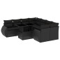 vidaXL Set Divani da Giardino 9 pz con Cuscini Nero in Polyrattan vidaXL Set Divani da Giardino 9 pz con Cuscini Nero in Polyrattan