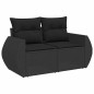 vidaXL Set Divani da Giardino 9 pz con Cuscini Nero in Polyrattan vidaXL Set Divani da Giardino 9 pz con Cuscini Nero in Polyrattan